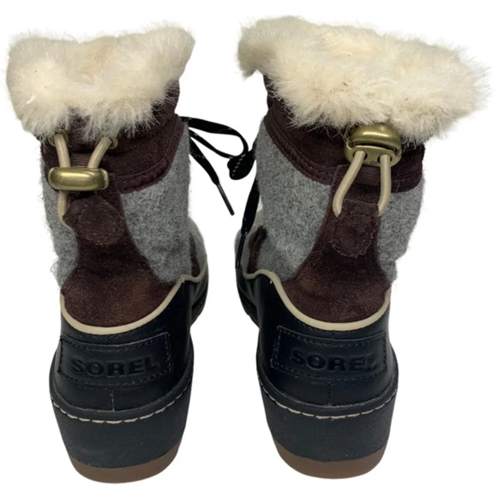 SOREL‎ Gray Tivoli III Vegan Fur Winter Snow Boots